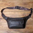 Riñonera de Cuero Genuino para Hombre - Bolso de Cintura y Pecho de Cuero Suave