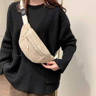 Riñonera Deportiva de Terciopelo - Bolso de Cintura Multifuncional para Mujer