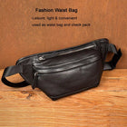 Riñonera Deportiva de Cuero Genuino para Hombre - Bolsa Pechera Moderna