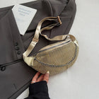 Riñonera Deportiva Brillante con Cadena para Mujer - Bolso de Cintura Dorado y Plateado