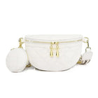 Riñonera Deportiva Elegante de Cuero Sintético con Cadena y Correa Ancha para Mujer