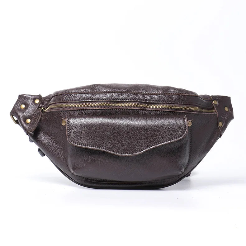 Riñonera de Cuero Vintage para Hombre - Bolso de Piel Elegante