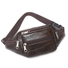 Riñonera Deportiva Hombre - Bolso Bandolera de Cuero Sintético con Cadena para Teléfono