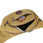 Riñonera de Lona para Hombre, Bolso Pechero Multifuncional Grande, Cartera de Negocios