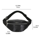 Riñonera Deportiva con Cremalleras y Cinturón Ajustable de Piel Sintética para Hombre y Mujer