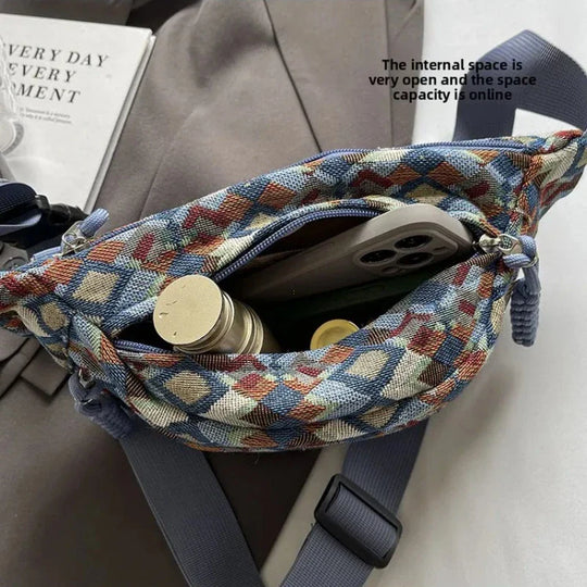 Riñonera Bohemia de Pana para Mujer - Bolso de Cintura, Bandolera y Cruzado