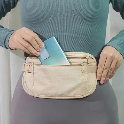 Riñonera Deportiva Antirrobo Fina y Oculta para Viajes y Running - Unisex