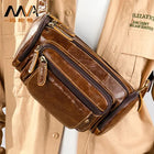 Riñonera Deportiva de Cuero Genuino 2025 para Hombre - Pequeña Bolsa de Pecho