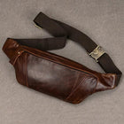 Riñonera Deportiva de Cuero para Hombre - Bolso Bandolera Ajustable