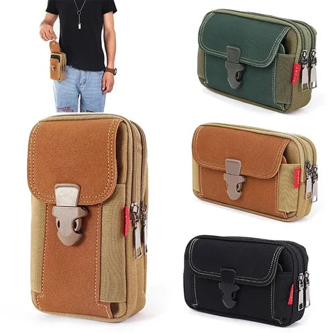 Riñonera Deportiva Multifuncional de Gran Capacidad - Bolsa de Cintura para Teléfono y Monedero