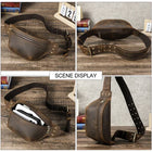 Riñonera Deportiva de Cuero Crazy Horse para Hombre | Bolsa de Cintura, Bandolera y Viaje