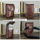 Riñonera de Cuero Genuino para Hombre - Bolsa de Cintura de Lujo con Funda para iPhone Pro Max
