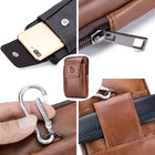 Riñonera de Cuero Genuino para Hombre - Bolso de Cintura Casual con Compartimento para Móvil