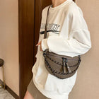 Riñonera Deportiva Elegante con Cadena para Móvil y Cartera - Diseño de Piedra