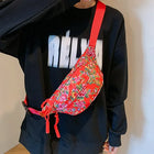 Riñonera Deportiva Mujer con Flores - Bolsa de Nylon para Entrenar