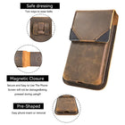 Riñonera de Cuero Vintage para Hombre - Bolso de Piel de Vestir Mini