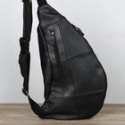 Riñonera de Cuero para Hombre - Bolso Bandolera Media Luna con Múltiples Bolsillos