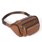 Riñonera Deportiva de Cuero Genuino 2025 para Hombre - Pequeña Bolsa de Pecho