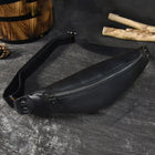 Riñonera Hombre Cuero Genuino - Bolso Bandolera Pequeño Multifuncional para Viaje