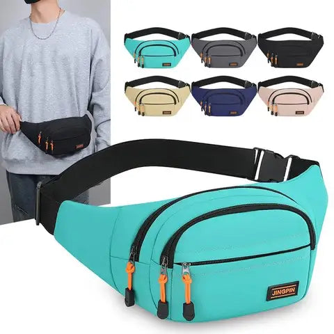 Riñonera Deportiva Grande Impermeable - Bolsa de Cintura para Móvil y Accesorios