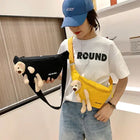 Riñonera Deportiva Mujer con Diseño de Oso - Bolsa de Cintura Casual de Lona