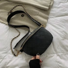 Riñonera Deportiva de Cuero para Mujer con Cadena y Bolsillo para Móvil