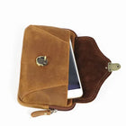 Riñonera Deportiva de Cuero Genuino Vintage - Bolsa de Cadera para Teléfono