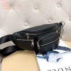 Riñonera Deportiva Mujer: Bolso Bandolera Ancha de Piel Sintética