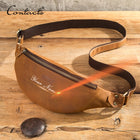 Riñonera de Cuero para Hombre - Bolso de Piel de Vestir Grande y Elegante