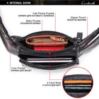 Riñonera de Cuero Genuino para Hombre - Bolso Pecho Pequeño para Viaje y Cartera para Tarjetas y Celular