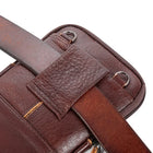 Riñonera de Cuero Genuino para Hombre - Bolso Bandolera Pequeño con Bolsillo para Móvil