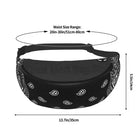 Riñonera Deportiva Unisex Negra con Estampado Paisley - Ajustable y Versátil