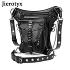 Riñonera Deportiva Retro Gótica con Tachuelas Steampunk - Bolso Bandolera de Cuero