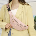 Riñonera Deportiva para Mujer - Bolsa de Cintura de Poliéster, Unicolor, Cruzada