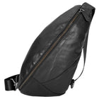 Riñonera de Cuero para Hombre - Bolso de Piel de Vestir Mini Negro