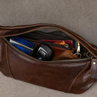 Riñonera Deportiva de Cuero para Hombre - Bolso Bandolera Ajustable