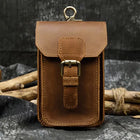 Riñonera Deportiva de Cuero Crazy Horse - Bolsa para Cintura con Funda para Teléfono