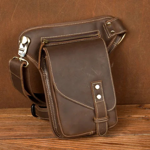 Riñonera Deportiva Retro con Bolsillo de Cuero