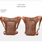 Riñonera Deportiva Hombre Cuero Sintético Impermeable Multibolsillos Gran Capacidad