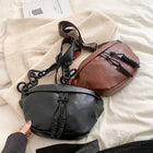 Riñonera Deportiva de Cuero Suave para Mujer - Bolso Cruzado y Bandolera