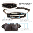 Riñonera Deportiva de Cuero Genuino para Hombre - Bolso Bandolera para iPad Mini 8,3