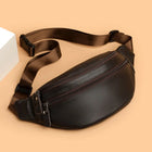 Riñonera de Viaje para Hombre de Cuero Genuino - Bolso Bandolera Multifuncional