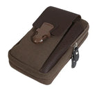 Riñonera Deportiva Hombre - Pequeña Bolsa de Cintura de Lona con Cremallera y Compartimento para Tarjetas