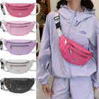 Riñonera Deportiva Mujer: Bolso Cintura Floral de Piel Sintética con Correa Ajustable