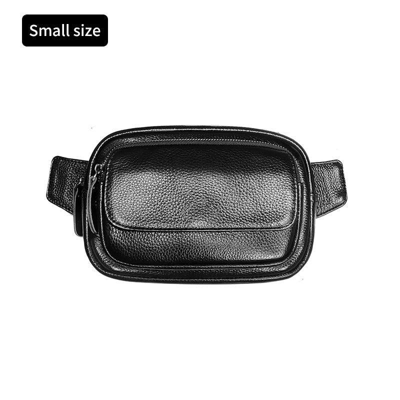 Riñonera de Cuero para Hombre - Bolso de Piel de Vestir Grande y Elegante