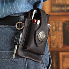 Riñonera Deportiva Hombre Cuero - Bolsa Táctica Retro para Móvil