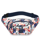Riñonera Deportiva Impermeable con Estampado Floral y Múltiples Compartimentos