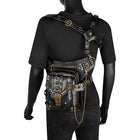 Riñonera Deportiva de Cuero Estilo Steampunk - Bolso de Cintura para Hombre y Mujer