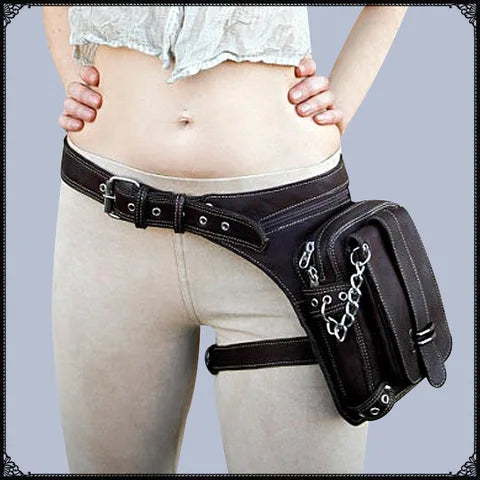 Поясная сумка на бедро Motor Leg Pack Поясная сумка в стиле стим-панк Сумка для телефона Сумка для ног Кошелек кожаные кошельки carteras mujer