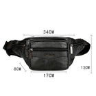 Riñonera Deportiva de Cuero Genuino para Hombre - Negro, Marrón, Café